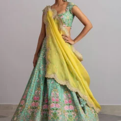 Anushree Reddy Sea Green Embellished Lehenga Set