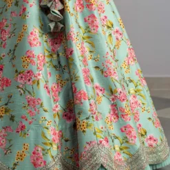 Anushree Reddy Pale Turquoise Floral Lehenga Set -Cheap Drapvera Store ar022 4