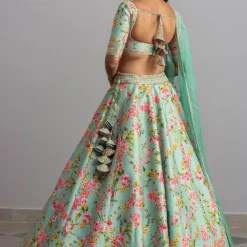 Anushree Reddy Pale Turquoise Floral Lehenga Set -Cheap Drapvera Store ar022 6