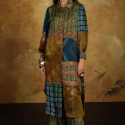 Sunira Designs Mirch Masala Green Shirt Dress