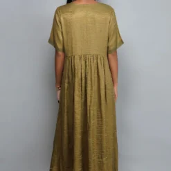 YAVI Moss Green Organza Dress -Cheap Drapvera Store brcd 14 5