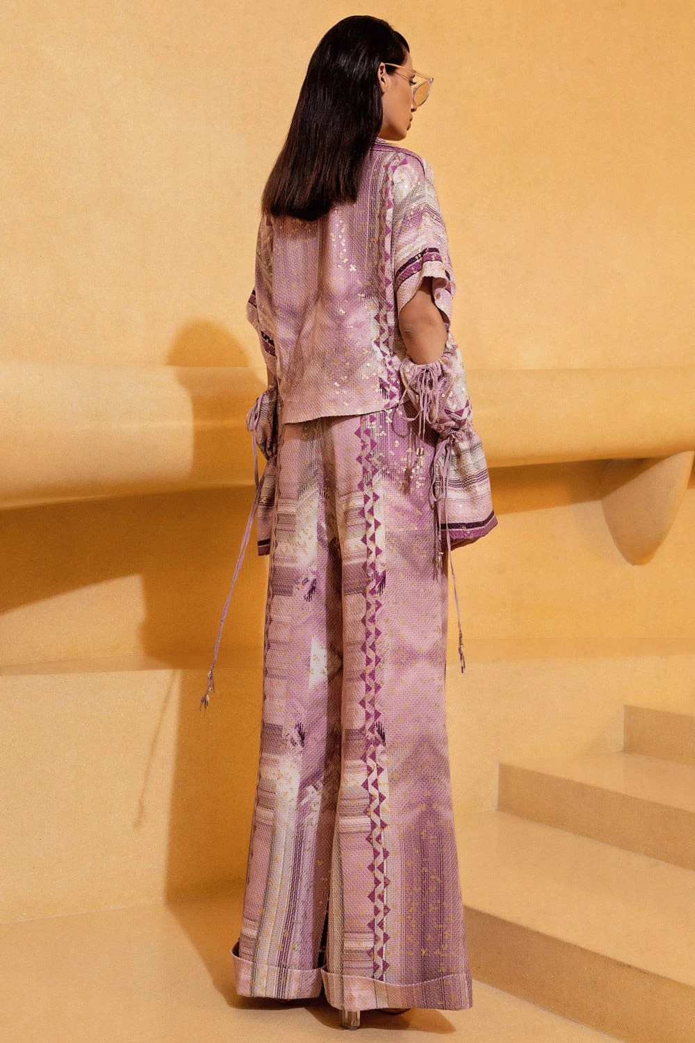 Nikita Mhaisalkar Lilac Floss Print Sheeted Pants 4 Nikita Mhaisalkar Lilac Floss Print Sheeted Pants - Image 4