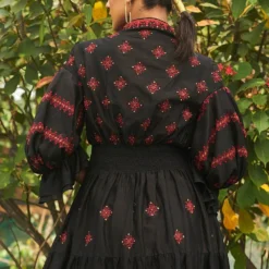 Chandrima Chanderi Smocked Midi Dress -Cheap Drapvera Store cfw20d10 3