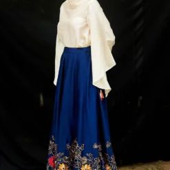 Chandrima Ivory Chanderi Turtle Neck Top