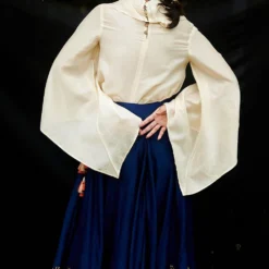 Chandrima Ivory Chanderi Turtle Neck Top -Cheap Drapvera Store cfw20t14 4