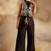 Chandrima Black Chanderi Cutwork Pants