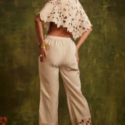 Chandrima Ivory Cutwork & Beadwork Poncho 5 Chandrima Ivory Cutwork & Beadwork Poncho -Cheap Drapvera Store cfw21t10 3