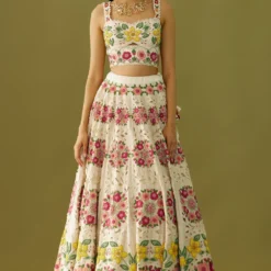 Chandrima Ivory Floral Applique Bustier