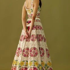 Chandrima Ivory Floral Applique Bustier -Cheap Drapvera Store ch1234 4