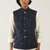 Countrymade Navy Hand Embroidered Linen Bundi