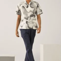 Countrymade Ivory Print Short Sleeves Shirt -Cheap Drapvera Store cm ctd sh 11 3