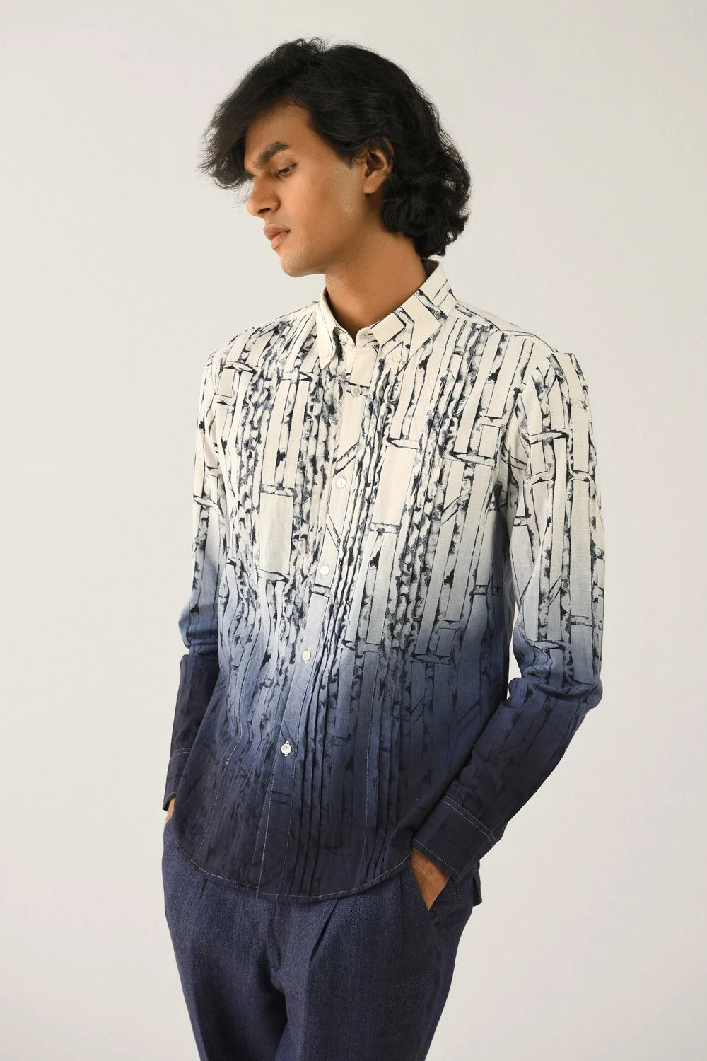 Countrymade Ombre Printed Linen Shirt 2 Countrymade Ombre Printed Linen Shirt - Image 2