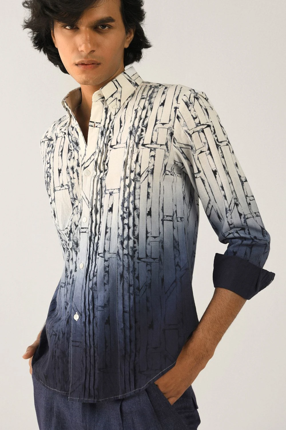 Countrymade Ombre Printed Linen Shirt 4 Countrymade Ombre Printed Linen Shirt - Image 4