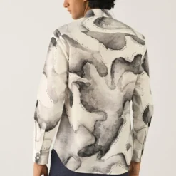 Countrymade Ivory Smoke Screen Print Shirt -Cheap Drapvera Store cm ctd sh 19 4