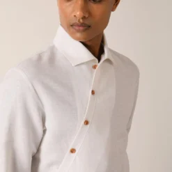 Dhruv Vaish White Diagonal Placket Shirt -Cheap Drapvera Store d06c0071 3 1