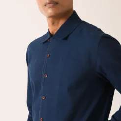 Dhruv Vaish Navy Blue Handloom Cotton Shirt 7 Dhruv Vaish Navy Blue Handloom Cotton Shirt -Cheap Drapvera Store d06c0121b 3