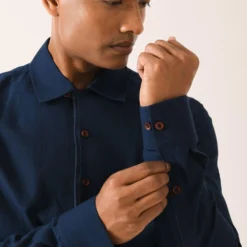 Dhruv Vaish Navy Blue Handloom Cotton Shirt 8 Dhruv Vaish Navy Blue Handloom Cotton Shirt -Cheap Drapvera Store d06c0121b 4