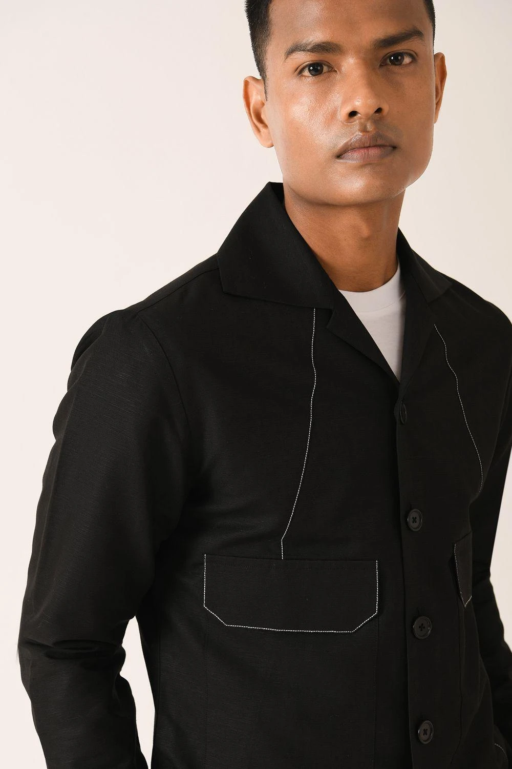 Dhruv Vaish Black Flap Pocket Shirt 3 Dhruv Vaish Black Flap Pocket Shirt - Image 3