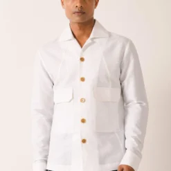 Dhruv Vaish White Flap Pocket Shirt