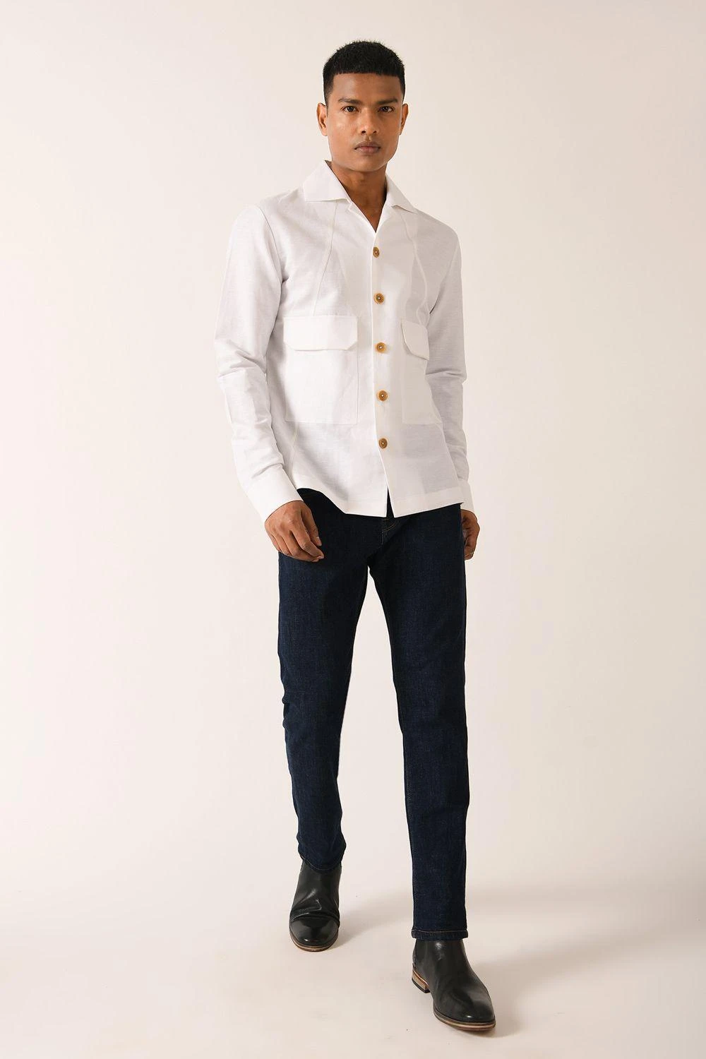 Dhruv Vaish White Flap Pocket Shirt 3 Dhruv Vaish White Flap Pocket Shirt - Image 3