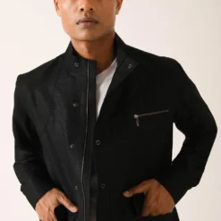 Dhruv Vaish Black Shirt With Side Zipper & Snap Buttons -Cheap Drapvera Store das17hc2421a 3