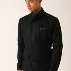 Dhruv Vaish Black Shirt With Side Zipper & Snap Buttons -Cheap Drapvera Store das17hc2421a 4