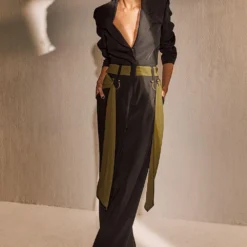 431-88 By Shweta Kapur D-belt Black Pants