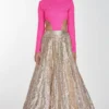 Itrh Pink & Gold Lehenga Set
