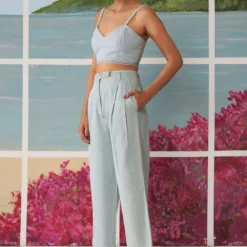 Ikai Light Wash Denim Flared Pants