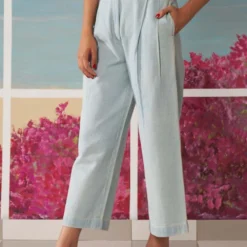 Ikai Light Wash Denim Flared Pants 6 Ikai Light Wash Denim Flared Pants -Cheap Drapvera Store dnm3135 3