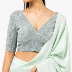 431-88 By Shweta Kapur Icy Blue Embellished Blouse