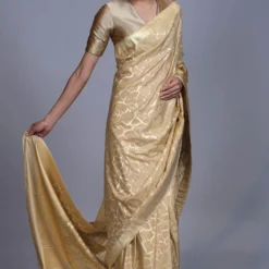 Hemang Agrawal Gold V Neck Drill Blouse