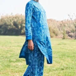 Ikai Blue Slate Shibori Drawstring Pants