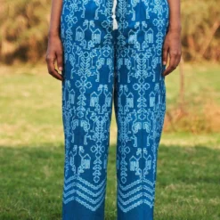 Ikai Blue Slate Shibori Drawstring Pants -Cheap Drapvera Store ik26 2