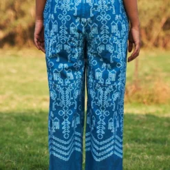 Ikai Blue Slate Shibori Drawstring Pants -Cheap Drapvera Store ik26 4