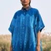 Ikai Slate Shibori Dyed Kaftan Shirt