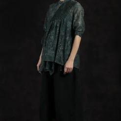 Printed Pintuck Wrap Top -Cheap Drapvera Store int wf20 d1 04 3