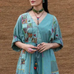 Sunira Designs Blue Embroidered Drawstring Dress -Cheap Drapvera Store j2207a 3