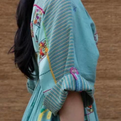 Sunira Designs Blue Embroidered Drawstring Dress -Cheap Drapvera Store j2207a 4