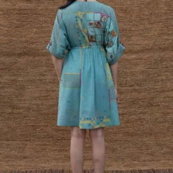 Sunira Designs Blue Embroidered Drawstring Dress -Cheap Drapvera Store j2207a 6