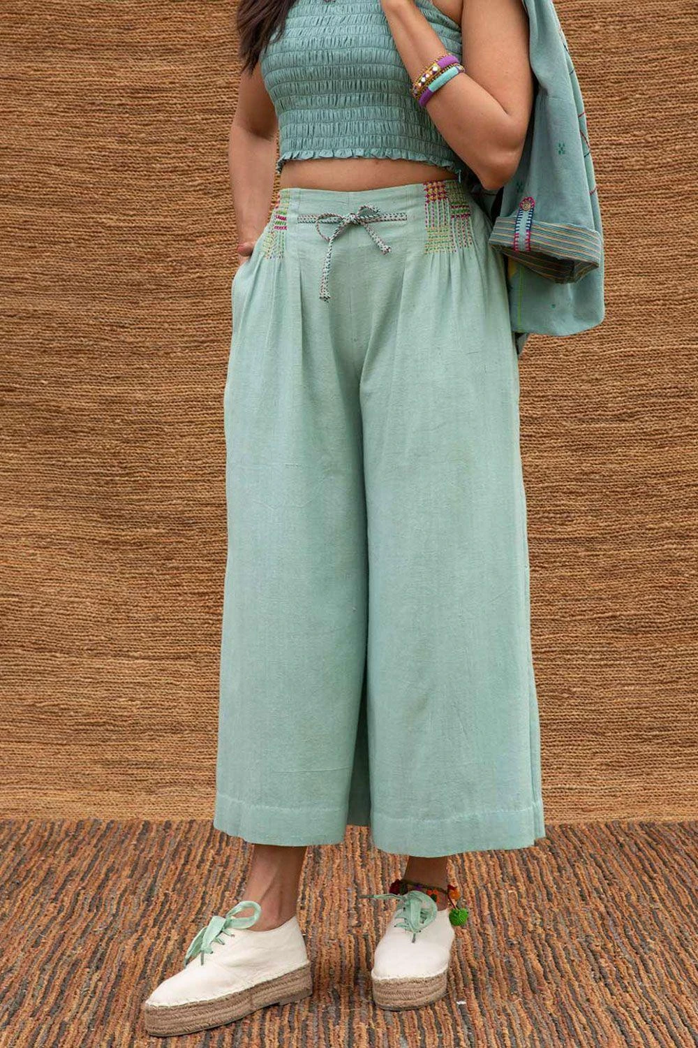 Sunira Designs Blue Pleated High Waist Pants 5 Sunira Designs Blue Pleated High Waist Pants - Image 5