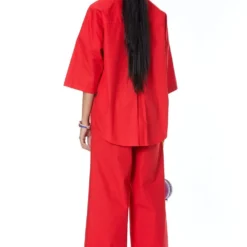 Kanika Goyal Label Red Faux Leather Applique Shirt 5 Kanika Goyal Label Red Faux Leather Applique Shirt -Cheap Drapvera Store kgsc220921 3