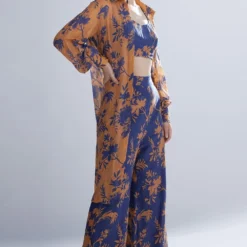 KoAi Blue And Orange Floral Pants