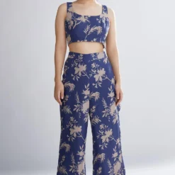 KoAi Blue And Peach Floral Bustier