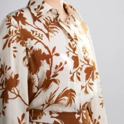 KoAi Cream And Brown Floral Shirt -Cheap Drapvera Store kofw20051 3