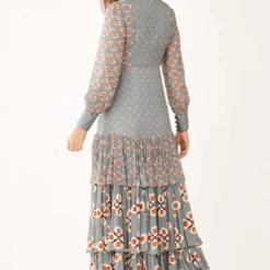 KoAi Blue Printed Layered Maxi Dress 9 KoAi Blue Printed Layered Maxi Dress -Cheap Drapvera Store kofw21002 5