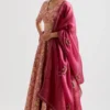 Kshitij Jalori Gulnar Pink Woven Silk Lehenga Blouse Set