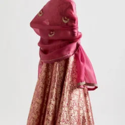 Kshitij Jalori Gulnar Pink Woven Silk Lehenga Blouse Set -Cheap Drapvera Store ksh44 5