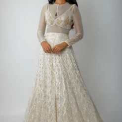 Ritika Mirchandani Ivory & Gold Embroidered Lehenga Set