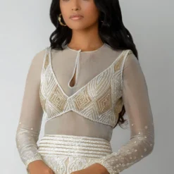 Ritika Mirchandani Ivory & Gold Embroidered Lehenga Set -Cheap Drapvera Store rm 02 20 03 3